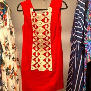 Red shift dress
